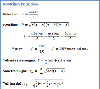 površina trougla